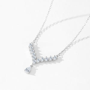 Collar con Colgante de Plata de Ley S925 con Circonita en Forma de Pera, Brillante, en Forma de Lágrima, un Regalo Romántico y Lujoso para Mujer - Product Image 3