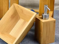 Homedec 2025 Distributeur de savon en bambou Pompe à main carrée pour désinfectant et mousse de savon liquide Caractéristique accessoire de salle de bain