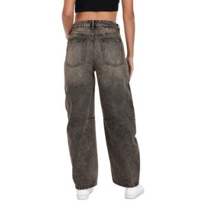 Jeans droits en denim pour femmes, mode 2026, lavage argenté, pantalon de tous les jours pour femmes - Product Image 2