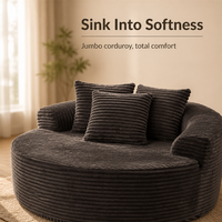 Fauteuil Rond Jumbo avec Coussins, Fauteuil de Lecture Confortable, Mobilier Moderne pour Salon, Vente en Gros