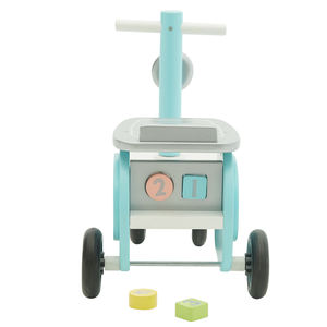 Baby Balance Bikes tricicli giocattoli In età prescolare Ride On Toys 4 In 1 Blue Motor <span class=keywords><strong>Car</strong></span> No Pedal 4 ruote Baby Wooden Ride On Walker - Product Image 5