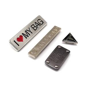 <b>Metal</b> clothing label in rose gold color, rectangular shape, for DIY handmade <b>letter</b> sewing craft decoration - Product Image 2