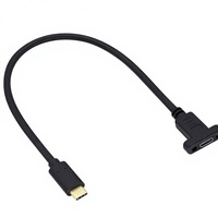 Câble adaptateur AAOTOKK USB-C 3.1 Gen2 10 Gbit/s à montage sur panneau (mâle/femelle) – Prise en charge du chargement, des données, de l'audio et de la vidéo