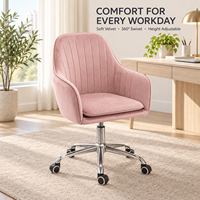 Chaise de bureau en velours à capitonnage vertical, pivotante et rembourrée, pour la maison, le bureau et la salle d'étude - Vente en gros usine