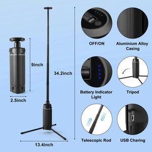 Thiết Kế Mới Xách Tay Ngoài Trời BBQ Câu Cá Kim Loại Cắm Trại Ánh Sáng USB Có Thể Sạc Lại Kính Thiên Văn LED Cắm Trại Ánh Sáng Đèn Với Chân Máy - Product Image 6