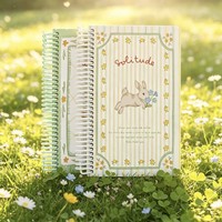Cuaderno Little Rabbit A5S, con encuadernación en espiral de PET ecológica y duradera, 100 hojas interiores con impresión a color