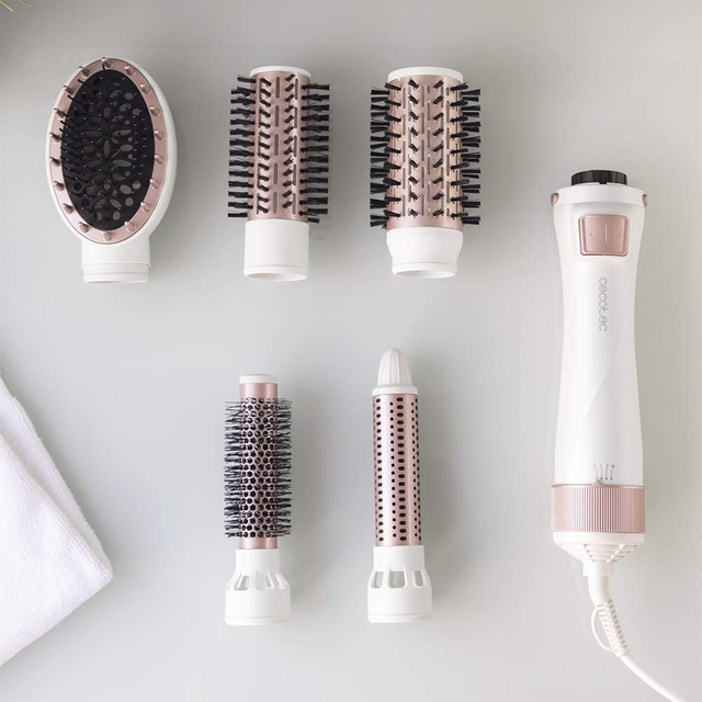 Powerful Ionic AC Motor 3-Speed Hot Air Styler Hair Dryer Brush Auto Wrap Curler Multi-Styler for Curling