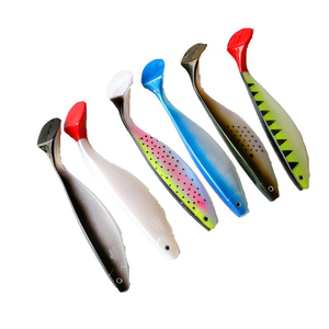 Señuelos de Pesca de 20g y 26g, Precio de Fábrica OEM, Señuelo Artificial de PVC con Cola de Paleta, 6 Colores, Señuelo Suave con Cola en <span class=keywords><strong>T</strong></span> para Pesca en Agua Salada - Product Image 1