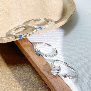 Tối Giản Thanh Lịch Hình Học Xoắn Bạc Mạ Đồng Thau Vát Zircon Có Thể Điều Chỉnh Xếp Chồng Mở Vòng Cho Phụ Nữ - Product Image 2