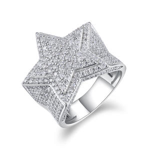 जांगलोंग 15357 स्टार मोइससानाइट रिंग ने पुरुषों के लिए हिप हॉप ज्वेलरी का इस्तेमाल किया - Product Image 1