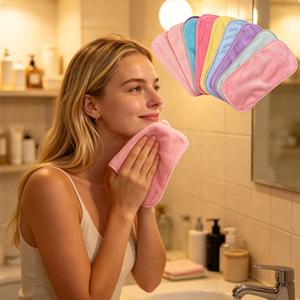 Tampons démaquillants réutilisables et <span class=keywords><strong>lavables</strong></span> en microfibre, <span class=keywords><strong>lingettes</strong></span> nettoyantes douces <span class=keywords><strong>pour</strong></span> le visage, adaptées à tous les types de peau - Product Image 5