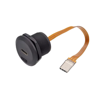 Câble USB Type-C étanche à montage sur panneau, charge rapide PD, blindage tressé, rallonge FPC, automobile, industriel, audio, 0,1 m