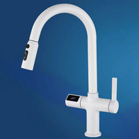 Robinet de cuisine moderne à capteur sans contact, monocommande, en laiton, à montage sur comptoir, avec cartouche céramique et douchette extractible