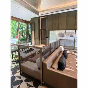 LL404 Customized Stainless Steel Waterproof Translucent Woven Decorative Mesh Movable Curtain <b>Wall</b> Partition <b>Screen</b> - Product Image 3