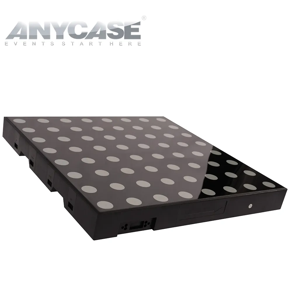 Anycase พื้นเต้นรำ LED สำหรับงานแต่งงานแบบไร้สาย, กระจกเทมเปอร์สีขาวติดตั้งง่ายศูนย์กีฬาพิกเซลไร้สาย