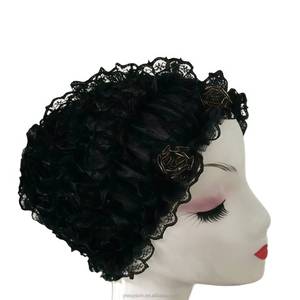 Best-selling Muslim women's Arabic lace scarf multi-purpose eco-friendly breathable solid color inner layer headscarf <b>hat</b> - Product Image 2