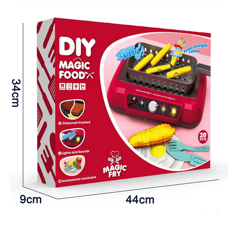 Peralatan masak kompor dapur Mini, mainan permainan keluarga anak, alat masak Mini dengan makanan ringan dapat Chang warna