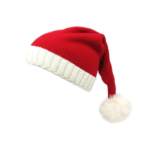 2023 Youmite nouveauté <span class=keywords><strong>2</strong></span> Styles hiver tricoté chapeau de noël avec motif imprimé solide Pom en acrylique pour adultes - Product Image 4