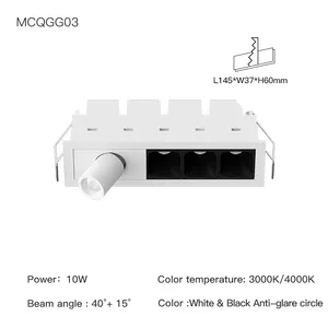 XRZLux Grille Light Spotlight Led Linear Downlight 10W 20W Multiple Head LED Lamp Recessed Adjustable Angle Ceiling Spotlight