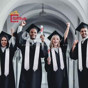 Estola de Graduación Sublimable de Poliéster Satinado Blanco de 72 Pulgadas, Regalo para Graduados de la Universidad RTS - Product Image 6