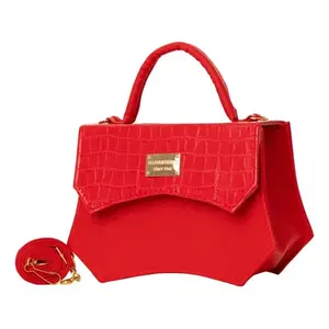 Sac bandoulière vintage Fana en PU rouge à motif alligator, fermeture à boucle, imperméable, sac à bandoulière pour femme, été - Product Image 3
