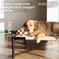 Lit pliant robuste en acier inoxydable pour chien, expédition immédiate, lit d'extérieur respirant et résistant à l'humidité pour animaux de compagnie, motif écossais, pour chiens