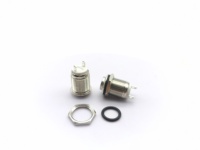 Bouton poussoir métallique 12 mm, interrupteur à enclenchement et momentané, type mini, étanche IP65, bornes de soudure 2 broches