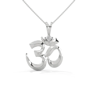 Pendentif pour enfant en argent sterling plaqué or 18 carats, symbole Om sacré, élégant ovale en zircon, inspiré du Dieu Shiva - Product Image 4