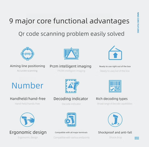 Lecteur de codes-barres filaire <span class=keywords><strong>USB</strong></span> ZEBER <span class=keywords><strong>DS2208</strong></span> 1D/2D, capteur CMOS, portée standard de numérisation A4, utilisation en supermarché, stockage - Product Image 6