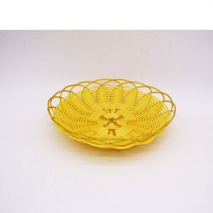 Wholesale <strong>Cheap</strong> Washable Poly Rattan Wicker Woven Fruit <strong>Basket</strong> Plastic Food <strong>Basket</strong> for Home - Product Image 2