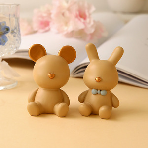 Decorazione in Resina con <span class=keywords><strong>Orso</strong></span> <span class=keywords><strong>e</strong></span> Coniglio Cartoon, per Soggiorno, Mobile TV di Lusso, Mobile Porta Vino, Regalo - Product Image 2