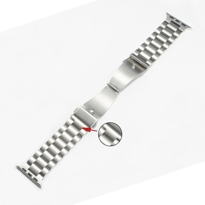 <span class=keywords><strong>Cinturino</strong></span> classico a tre perline in acciaio inossidabile con <span class=keywords><strong>cinturino</strong></span> in metallo solido fibbia pieghevole per orologio Appl durevole <span class=keywords><strong>38mm</strong></span> 42mm - Product Image 3