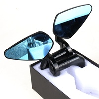 Rétroviseur universel haute performance en aluminium CNC noir/argent pour motos, vélos électriques, scooters – Côtés gauche/droit