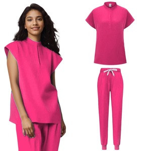 Women Medical <b>Scrub</b> Set Knitted Moisture Wicking Split Uniform Hospital Work <b>Clothes</b> S XXL - Product Image 5