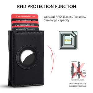 Tarjetero Ultra Delgado de Aluminio y Cuero Genuino Napa, Minimalista, Tipo Portefeuille, Triple Pliegue, con Protección RFID - Product Image 5