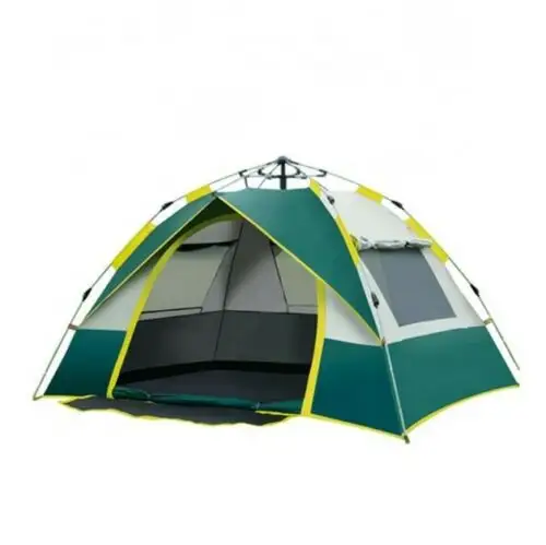 Tente portable 3-4 personnes Tente de camping automatique Tente de camping familiale imperméable et instantanée avec deux fenêtres respirantes