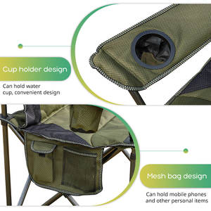 เก้าอี้พับสำหรับตั้งแคมป์ผ้า Oxford 600D รุ่นใหม่ พร้อมเบาะรองนั่ง นุ่มสบาย พกพาสะดวก เป็นมิตรกับสิ่งแวดล้อม ระบายอากาศได้ดี เหมาะสำหรับกิจกรรมกลางแจ้ง รับน้ำหนักได้มาก - Product Image 3
