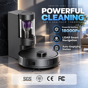 Robot Aspirador y Fregador Automático QS-5D, 120-150 Minutos de Autonomía, Base de Recolección de Polvo Grande de 3.5L, Autocargable, Limpiador de Pisos Inteligente para el Hogar - Product Image 1