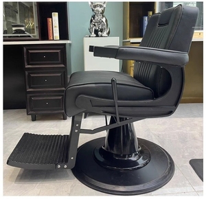 Sillón de Barbería Profesional Reclinable, Resistente, de Acero Inoxidable con Asiento de Cuero Sintético para Salón de Belleza y Barbería - Product Image 4