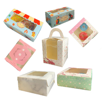 Caja de embalaje con logotipo personalizado para taza de pastel, caja de papel artesanal para limpieza de ventana, servicio de magdalenas, caja de papel para llevar pasteles