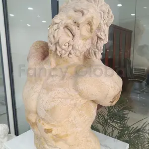 Custom Antique Natural Marble Stone Indoor Decorative Life Size Man Laocoon Bust Statues Sculpture