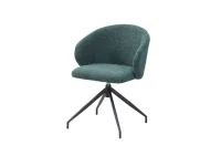 Chaise de salle à manger pivotante sans accoudoirs à coque incurvée en tissu texturé PU moderne pour la maison, le bureau et la salle de bain (DC-5009)