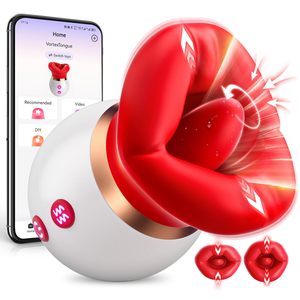 Vibratore succhiante a forma di bocca 10 leccatura della lingua 3 succhiare i capezzoli Anal Clit Sucker G punti vibratori stimolatore clitorideo giocattoli sessuali - Product Image 1