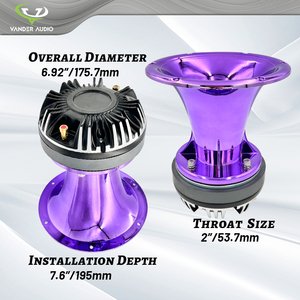 Loa kèn chuyên nghiệp MAX 600W màu tím, chống tia cực tím, mạ crôm, với trình điều khiển nén titan cuộn dây thoại 2 inch - Product Image 5