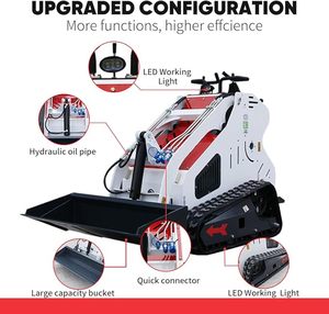 Cargadora Compacta con Motor EPA HS380T, Certificación CE/EU/EPA, Cargadora Deslizante con Orugas Triangulares, Maquinaria de Construcción, Mini Cargadora Pequeña, 1 Año de Garantía - Product Image 3