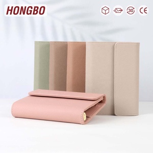 6 colores listos para enviar Litchi cuero A6 efectivo planificador carpeta billetera como anillo bolsos con hoja de mosca y sobre transparente disponible - Product Image 1