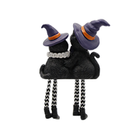 Halloween-Eulen-Statue aus Harz mit Kürbis und hängenden Beinen, Gothic-Dekor im Holzschnitzstil, Heimdekoration, Großhandel, Fabrik, OEM