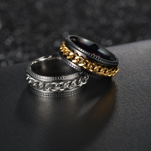 Anillo de cadena de acero inoxidable para hombre, anillos giratorios multicolores para aliviar el estrés, joyería elegante para uso diario, estilo Hip Hop, YYMB-86 - Product Image 4