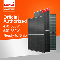 Panel Surya 625W-650W Tipe-N Hbc Kaca Ganda Bifasial Asli Hi-MO X10 PV