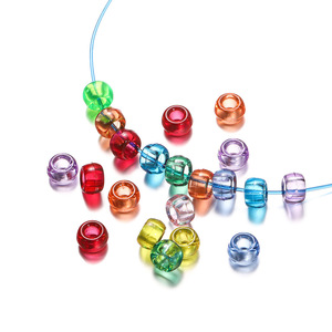 Transparent Large Hole Barrel <b>Beads</b> Mixed Color 3.5mm Hole Acrylic <b>Plastic</b> For Jewelry Making DIY Handmade Beading Materials - Product Image 3